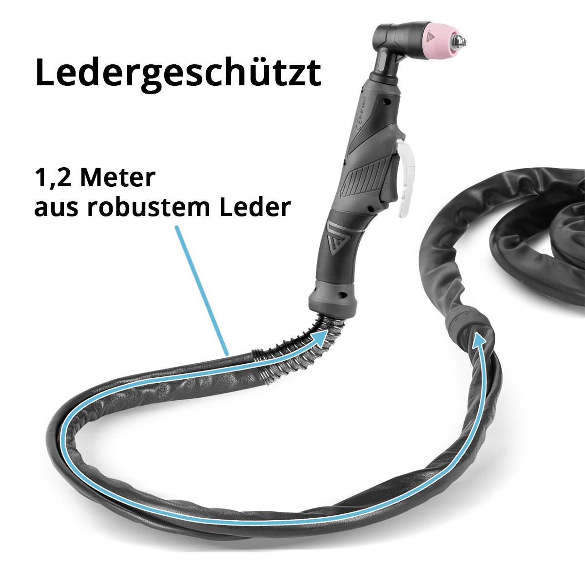 STAHLWERK Plasmaschneidbrenner AG-60 SG-55 ledergeschütztes 5 m Schlauchpaket