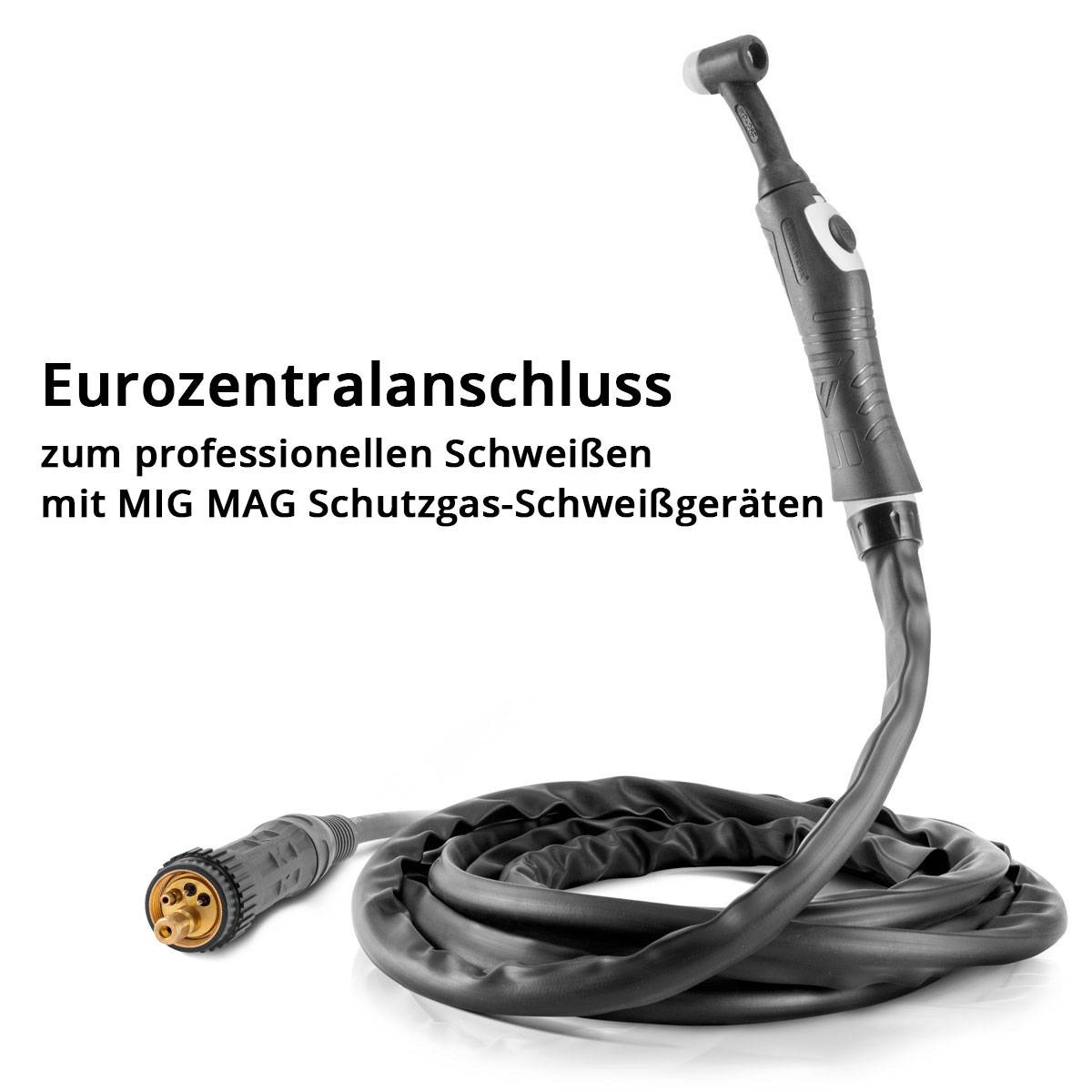 STAHLWERK Schweißbrenner WIG WP26F mit 3m Schlauchpaket und Eurozentralanschluss
