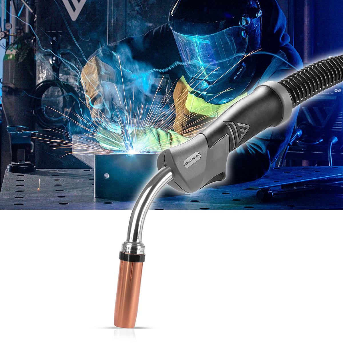 STAHLWERK Schweißbrenner MIG MAG AK MB501D 500 A wassergekühlt 3 m Schlauchpaket