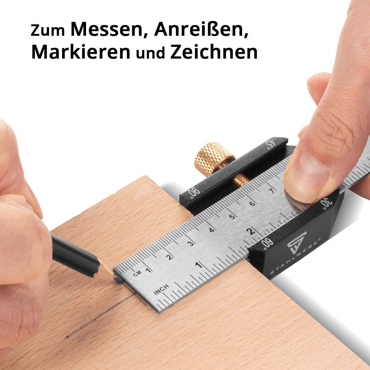 STAHLWERK Winkel-Anschlaglineal | Markierungslehre | Anreißlehre