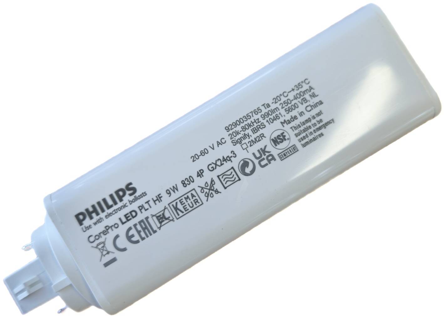 Philips CoreLEDPLT#48780200 LED-Kompaktlampe f. EVG GX24q-3 830
