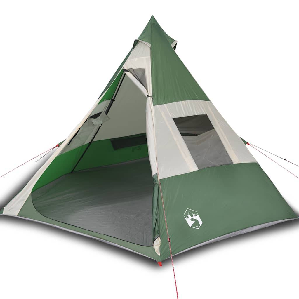 vidaXL Tipi-Campingzelt 7 Personen Grün Wasserdicht