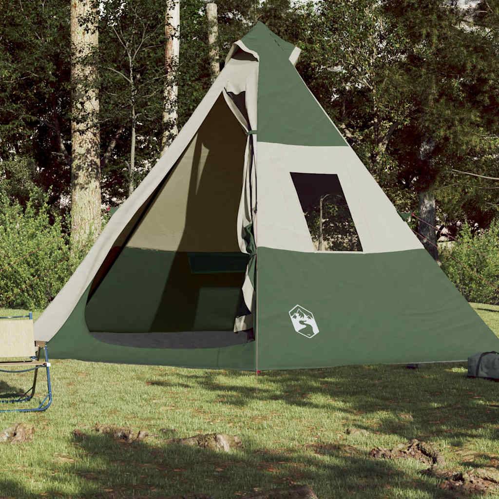 vidaXL Tipi-Campingzelt 7 Personen Grün Wasserdicht