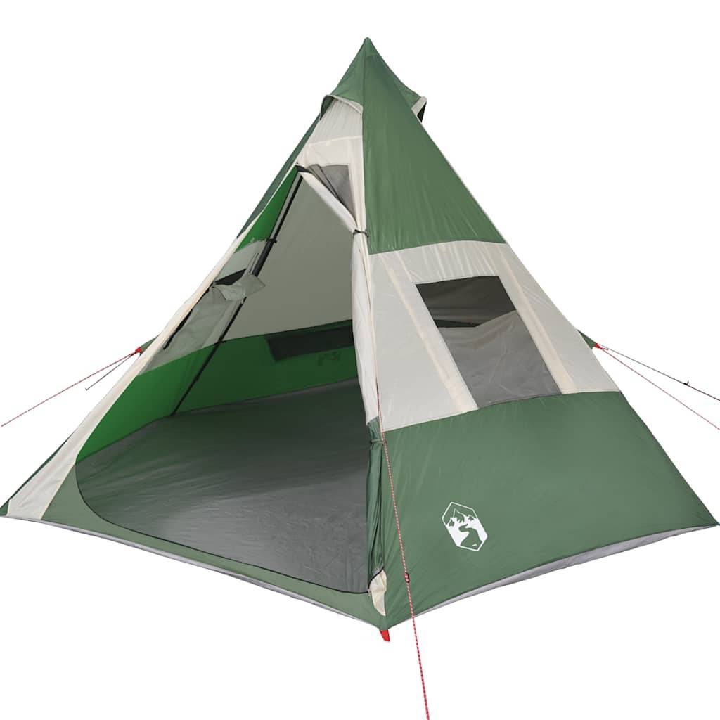 vidaXL Tipi-Campingzelt 7 Personen Grün Wasserdicht