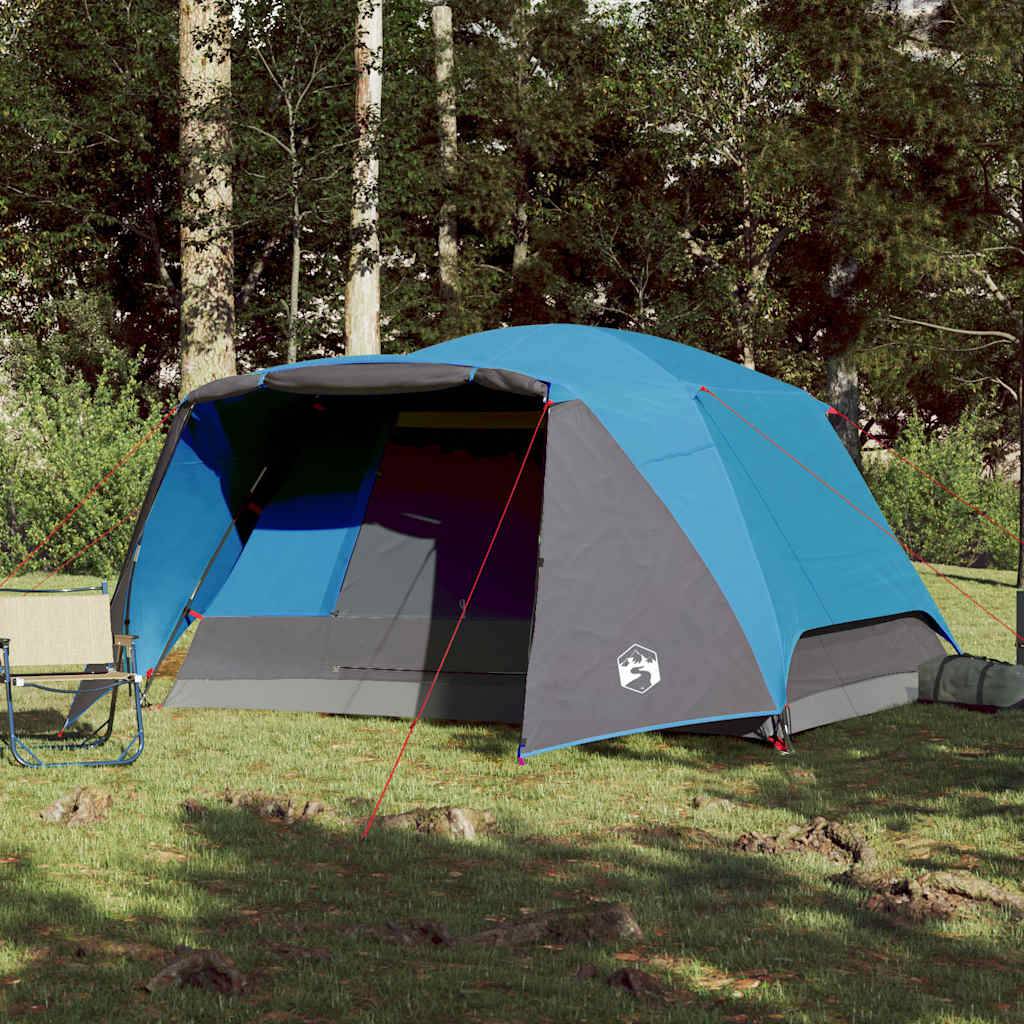 vidaXL Campingzelt mit Vorzelt 4 Personen Blau Wasserdicht