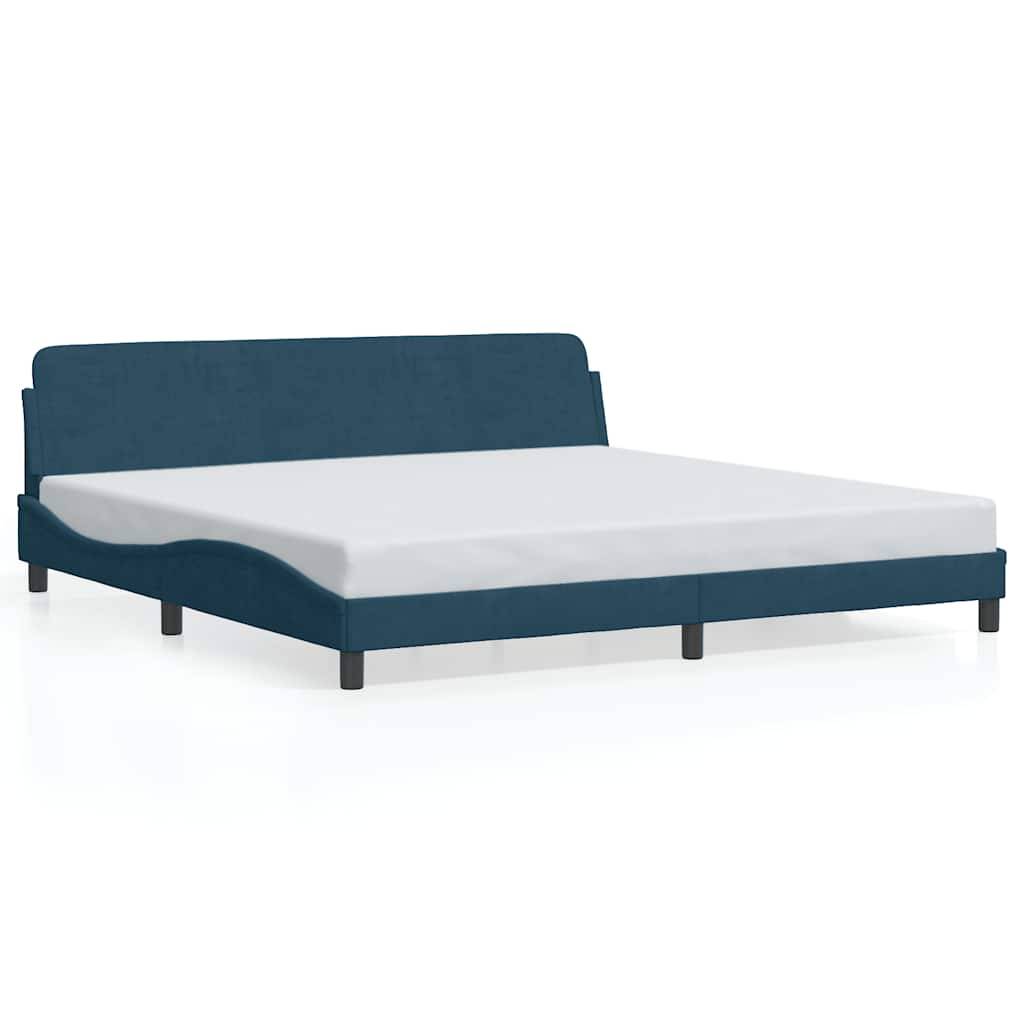 vidaXL Bettgestell mit Kopfteil Blau 200x200 cm Samt