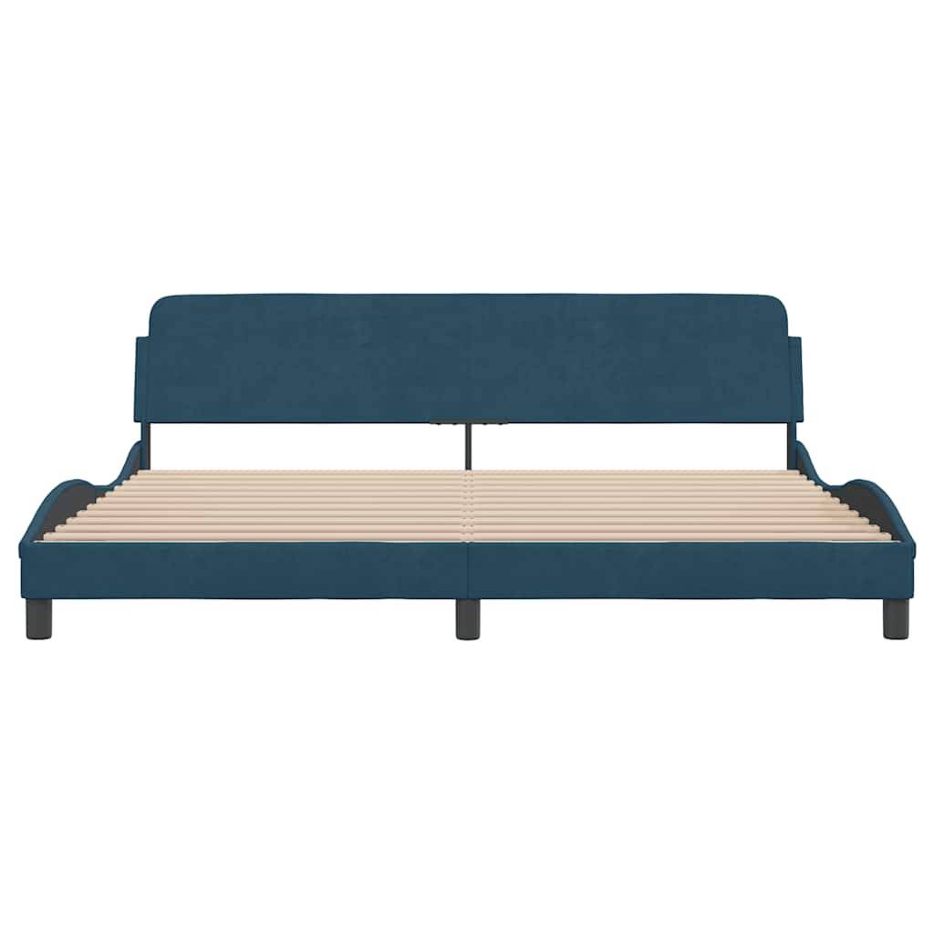 vidaXL Bettgestell mit Kopfteil Blau 200x200 cm Samt