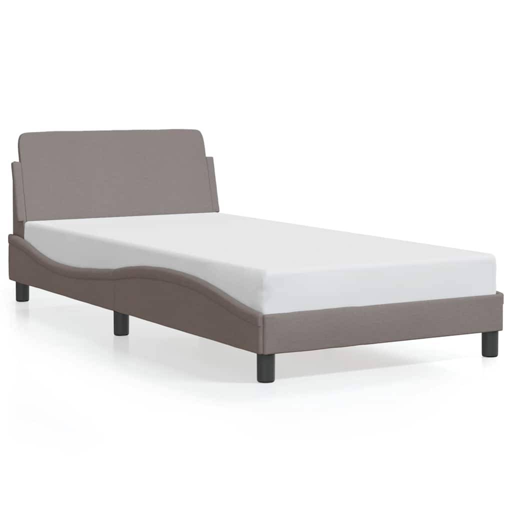 vidaXL Bettgestell ohne Matratze Taupe 100x200 cm Stoff