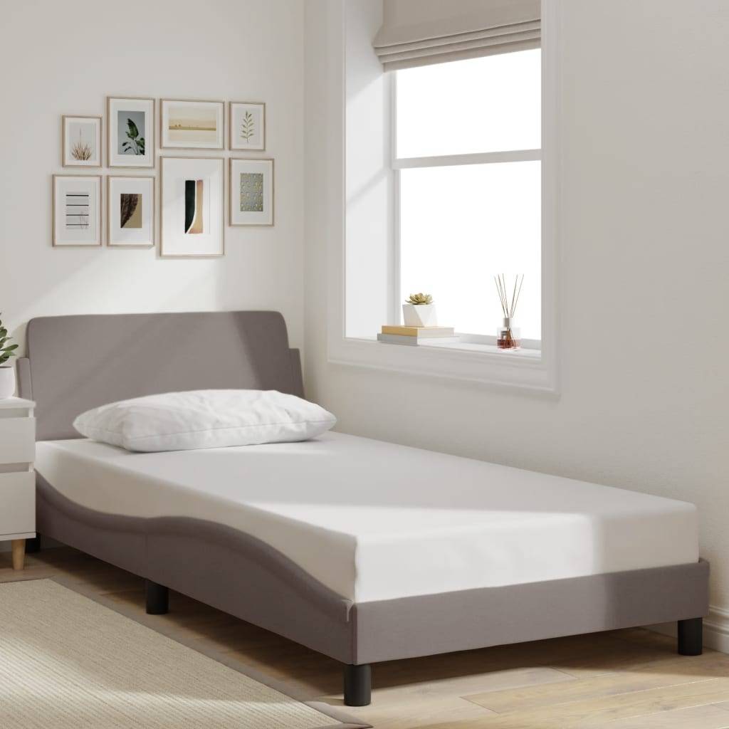 vidaXL Bettgestell ohne Matratze Taupe 100x200 cm Stoff