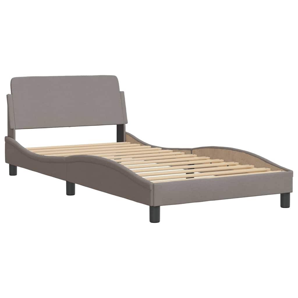 vidaXL Bettgestell ohne Matratze Taupe 100x200 cm Stoff