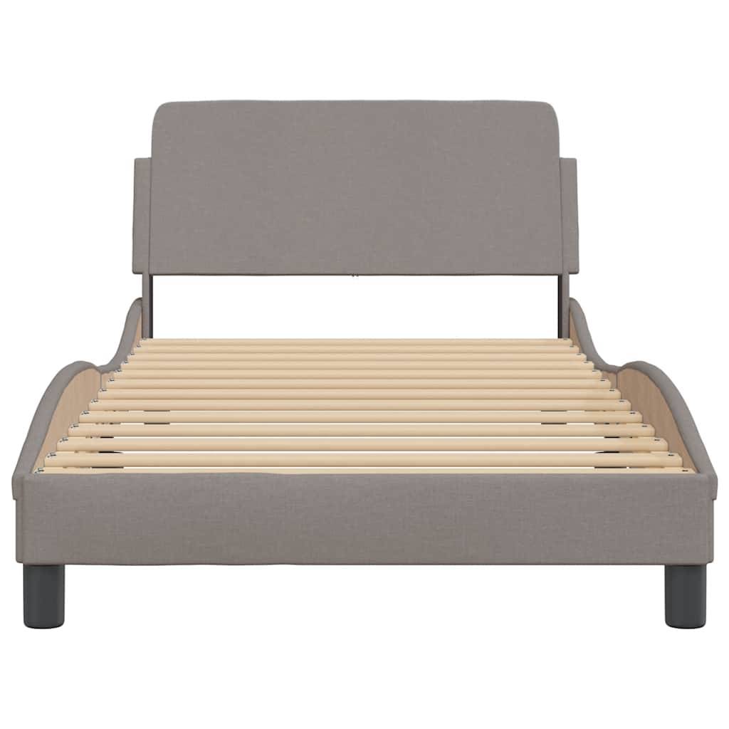 vidaXL Bettgestell ohne Matratze Taupe 100x200 cm Stoff
