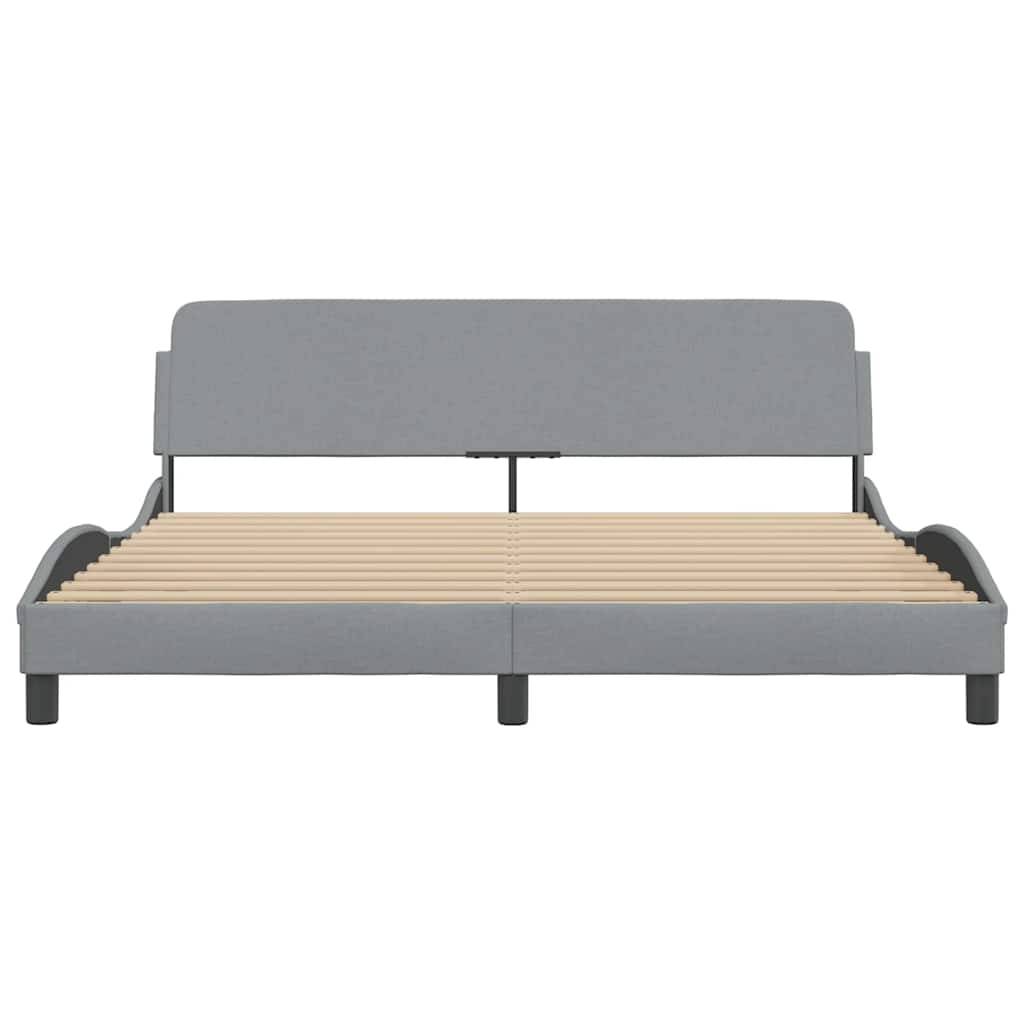 vidaXL Bettgestell ohne Matratze Hellgrau 180x200 cm Stoff