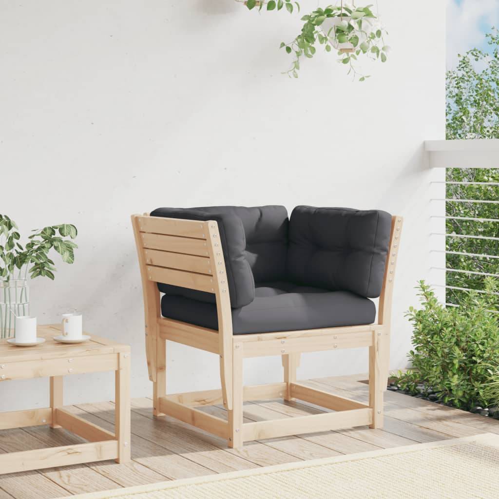 vidaXL Gartensofa mit Armlehnen und Kissen Massivholz Kiefer