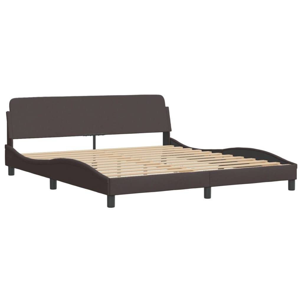 vidaXL Bettgestell ohne Matratze Dunkelbraun 180x200 cm Stoff