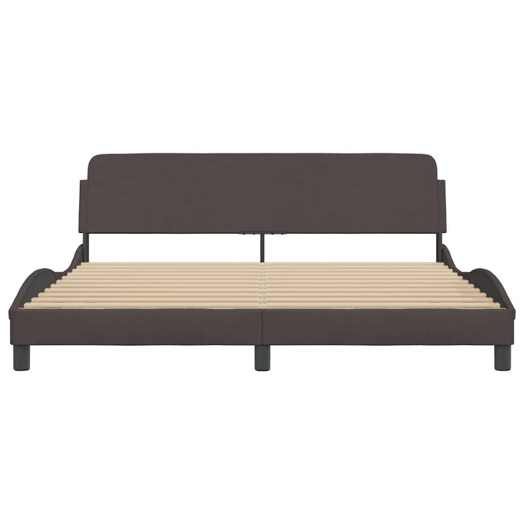 vidaXL Bettgestell ohne Matratze Dunkelbraun 180x200 cm Stoff