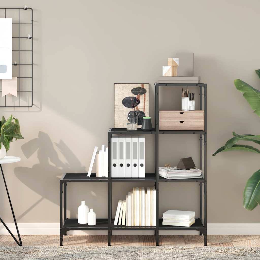 vidaXL Bücherregal Schwarz 92x30x102 cm Holzwerkstoff und Metall