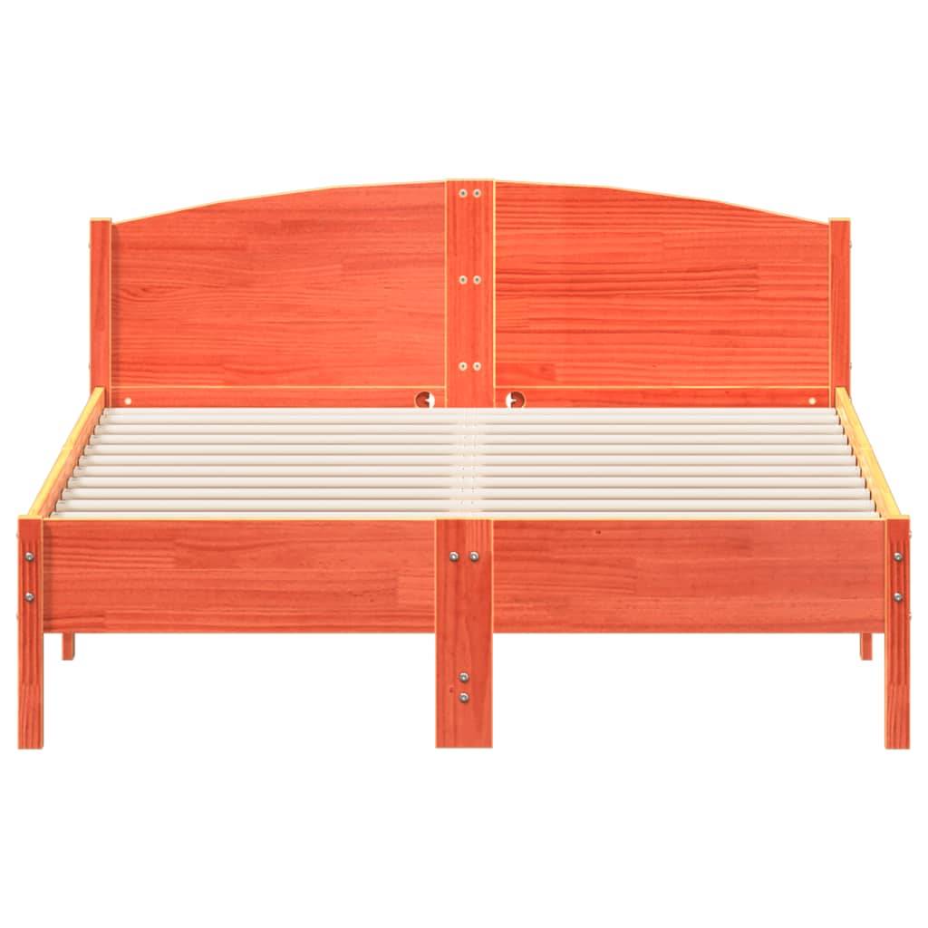 vidaXL Massivholzbett ohne Matratze Wachsbraun 120x190 cm Kiefernholz