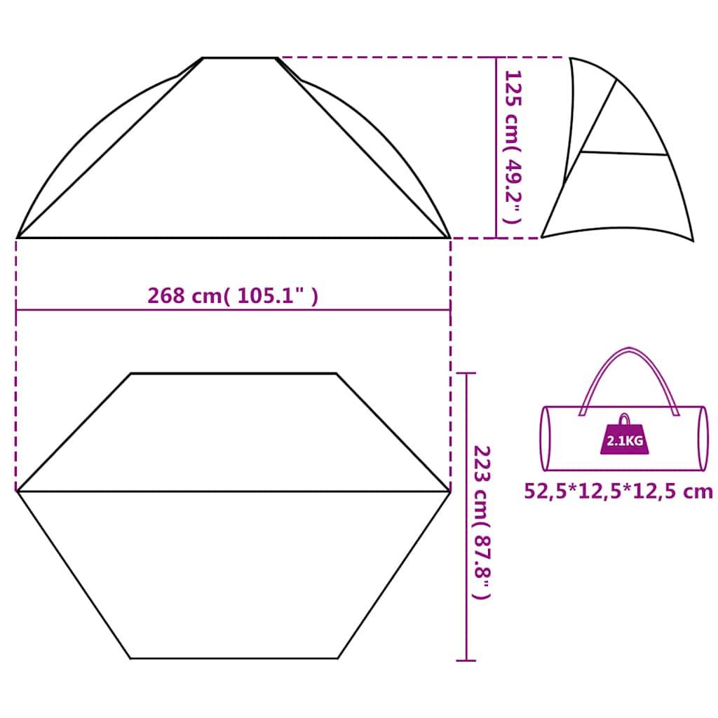 vidaXL Strandzelt Meergrün 268x223x125 cm 185T Polyester