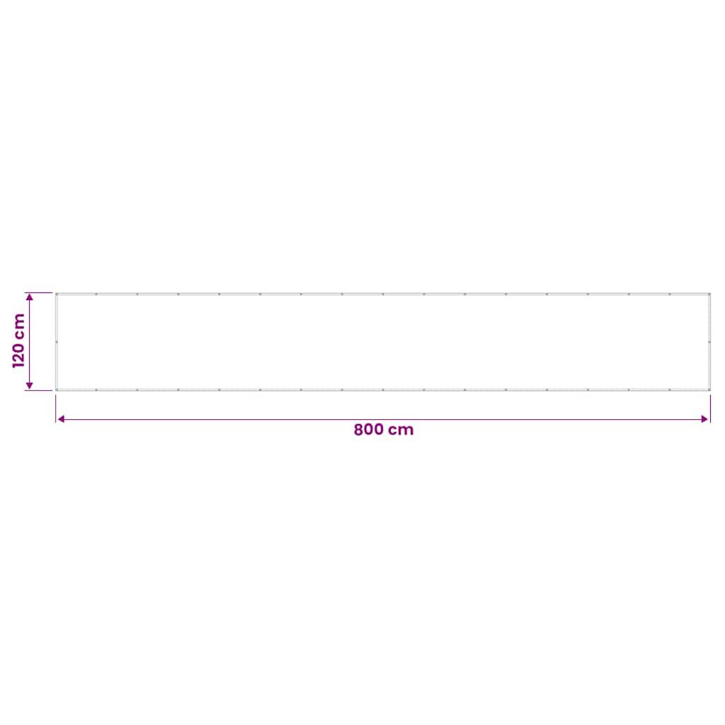 vidaXL Balkon-Sichtschutz Weiß 120x800 cm 100 % Polyester-Oxford