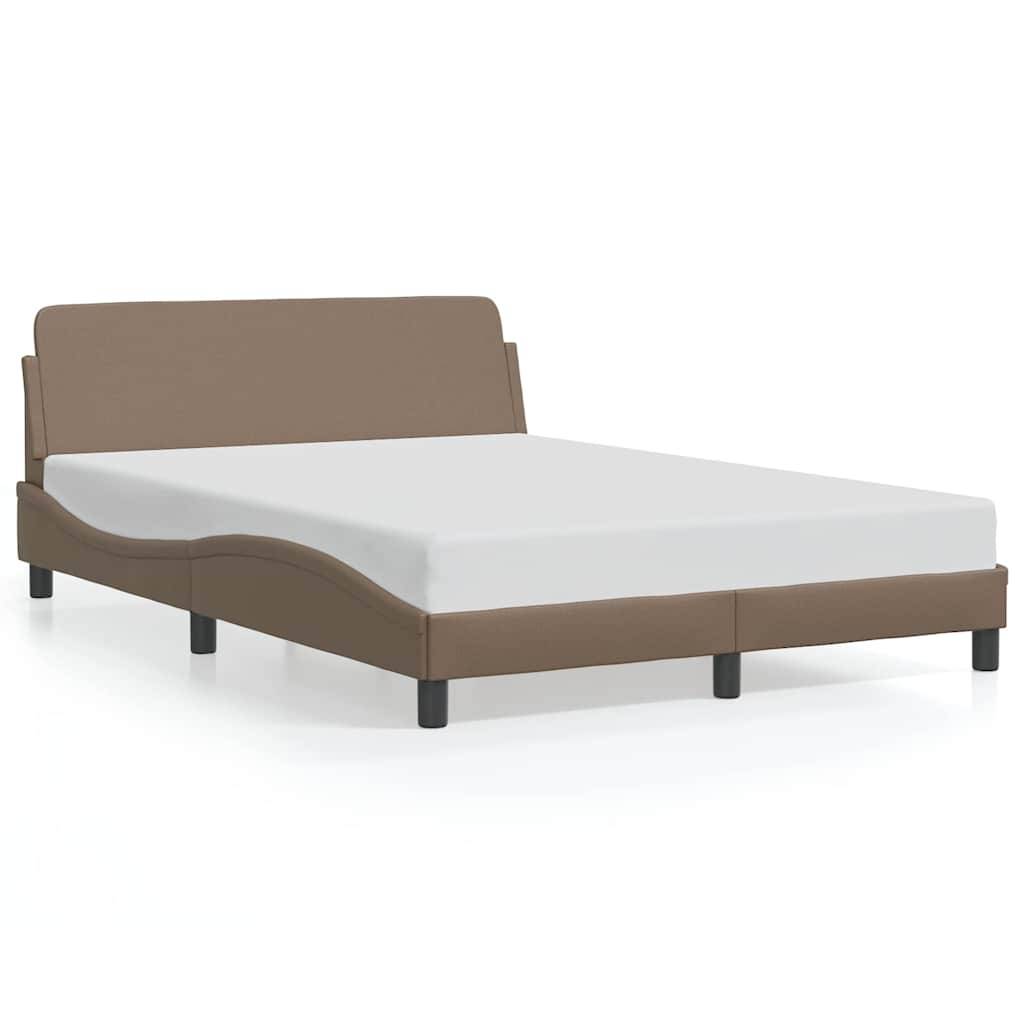 vidaXL Bettgestell mit Kopfteil Cappuccino-Braun 140x200 cm Kunstleder