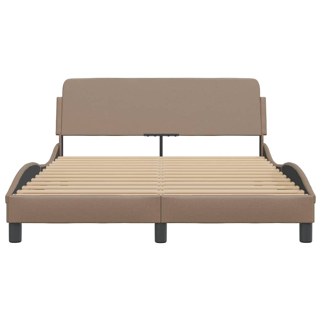 vidaXL Bettgestell mit Kopfteil Cappuccino-Braun 140x200 cm Kunstleder