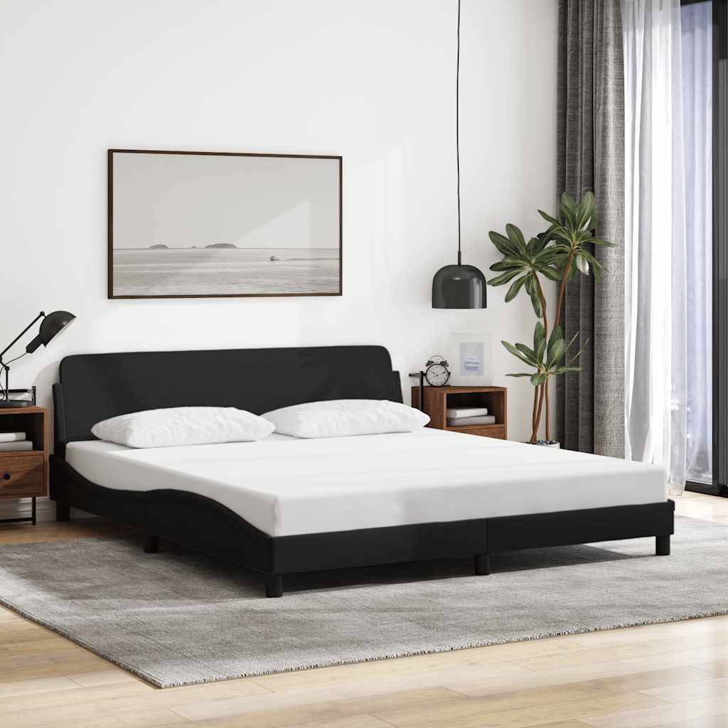 vidaXL Bettgestell ohne Matratze Schwarz 160x200 cm Stoff