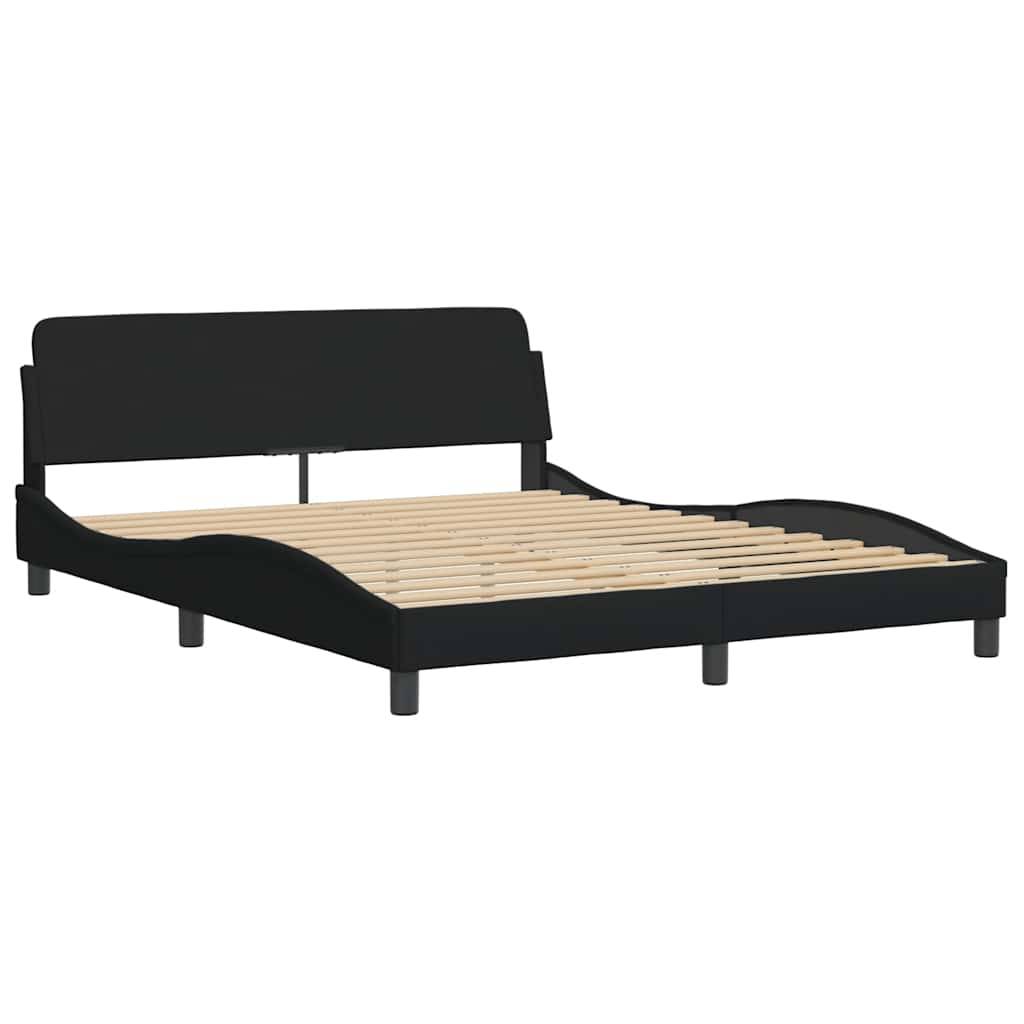 vidaXL Bettgestell ohne Matratze Schwarz 160x200 cm Stoff