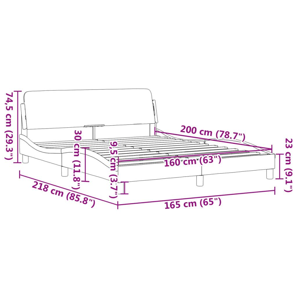 vidaXL Bettgestell ohne Matratze Schwarz 160x200 cm Stoff