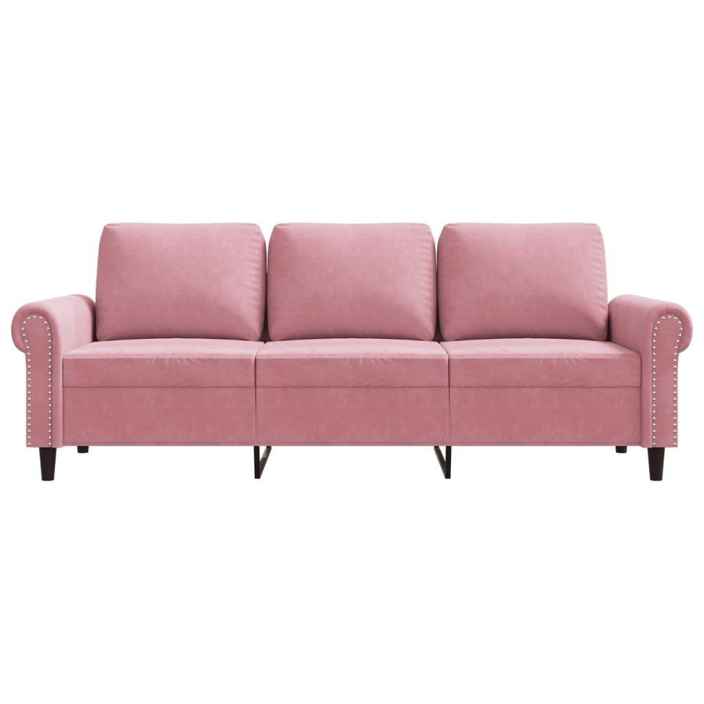 vidaXL 3-Sitzer-Sofa Rosa 180 cm Samt