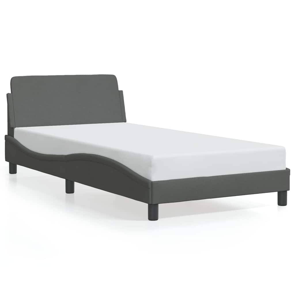 vidaXL Bettgestell ohne Matratze Dunkelgrau 100x200 cm Stoff