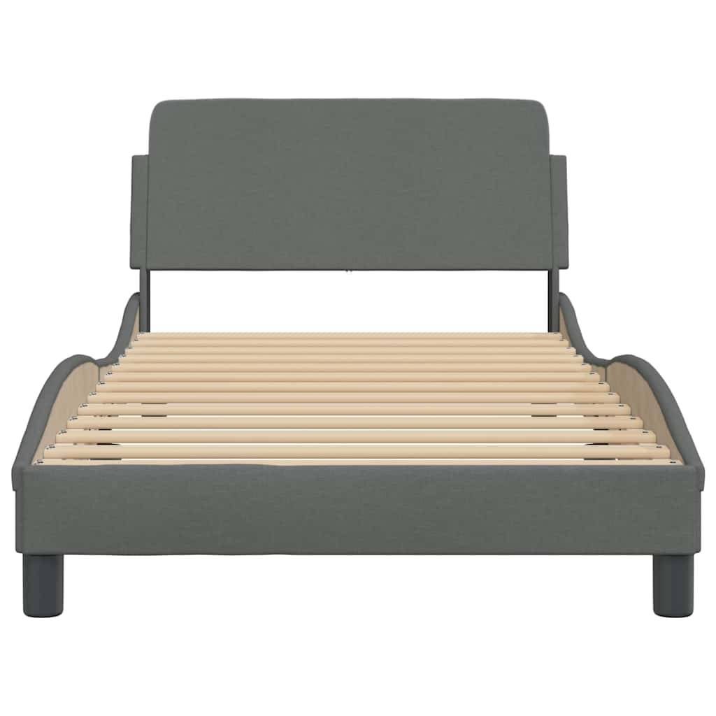 vidaXL Bettgestell ohne Matratze Dunkelgrau 100x200 cm Stoff