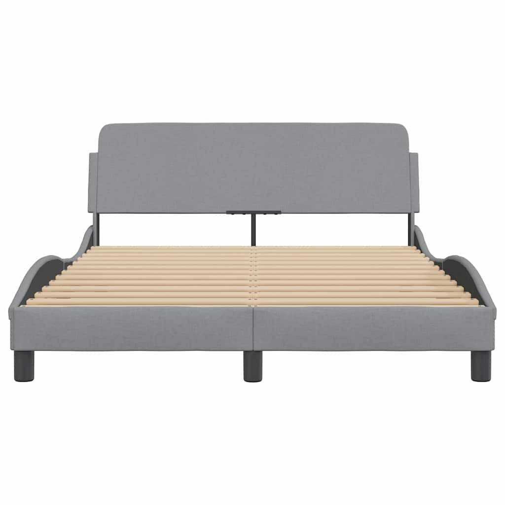 vidaXL Bettgestell ohne Matratze Hellgrau 140x200 cm Stoff