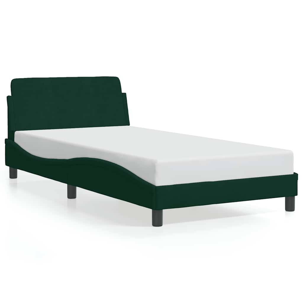 vidaXL Bettgestell ohne Matratze Dunkelgrün 100x200 cm Samt