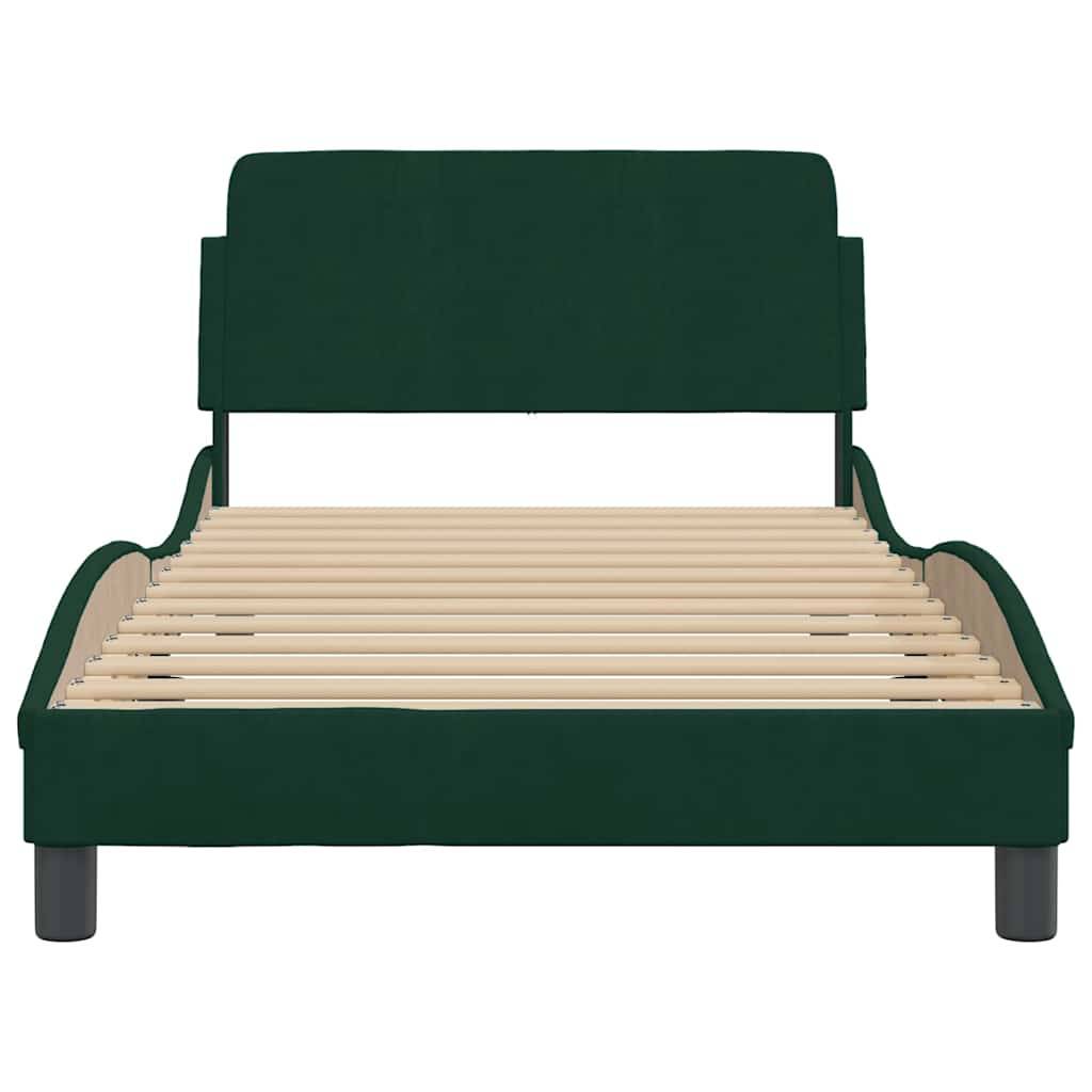 vidaXL Bettgestell ohne Matratze Dunkelgrün 100x200 cm Samt