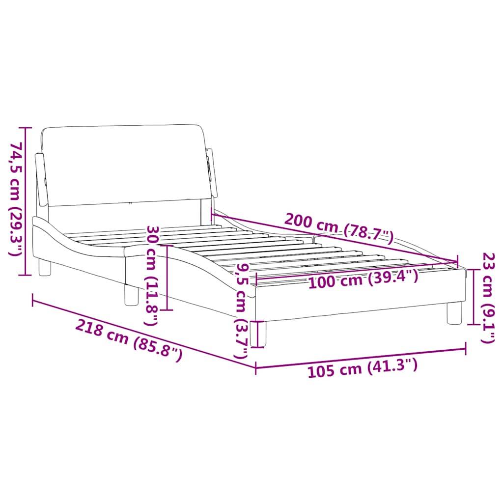 vidaXL Bettgestell ohne Matratze Dunkelgrün 100x200 cm Samt