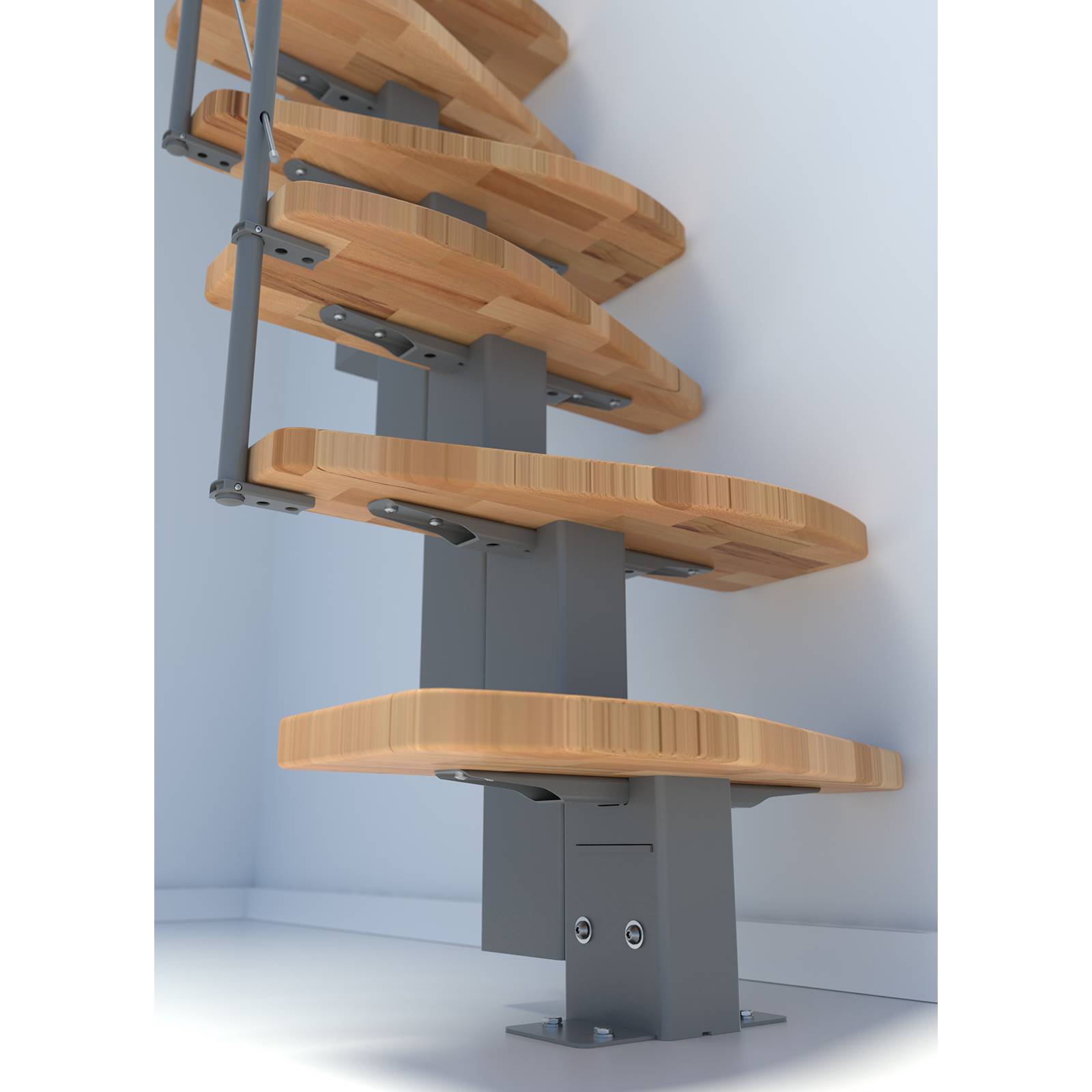 Minka Mittelholmtreppe Quatro 38 - 298cm Geschosshöhe Buche Grau