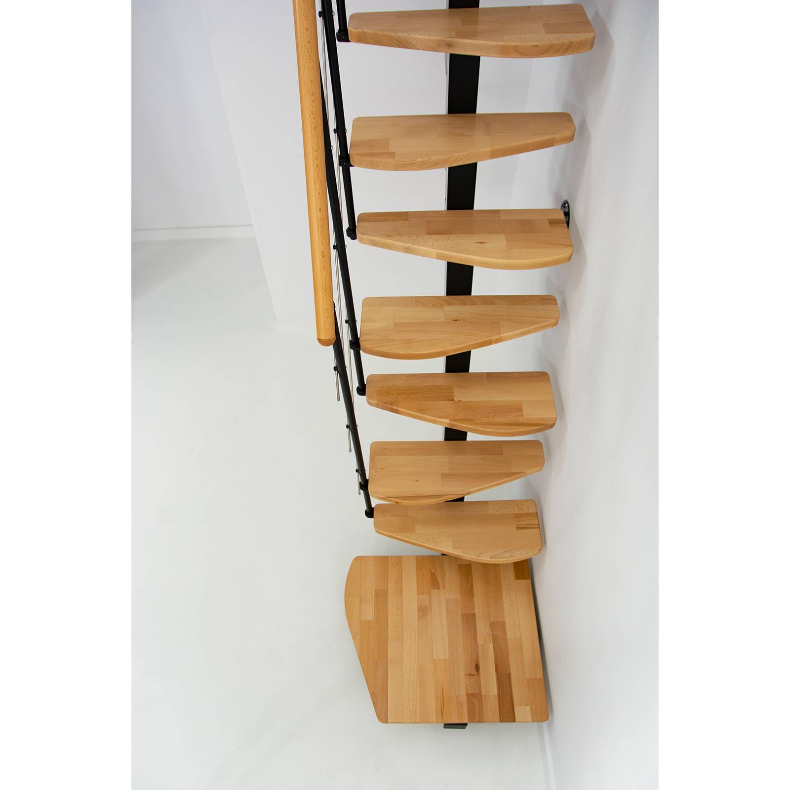 Minka Mittelholmtreppe Quatro Turn 38 - 298cm Geschosshöhe Buche Schwarz