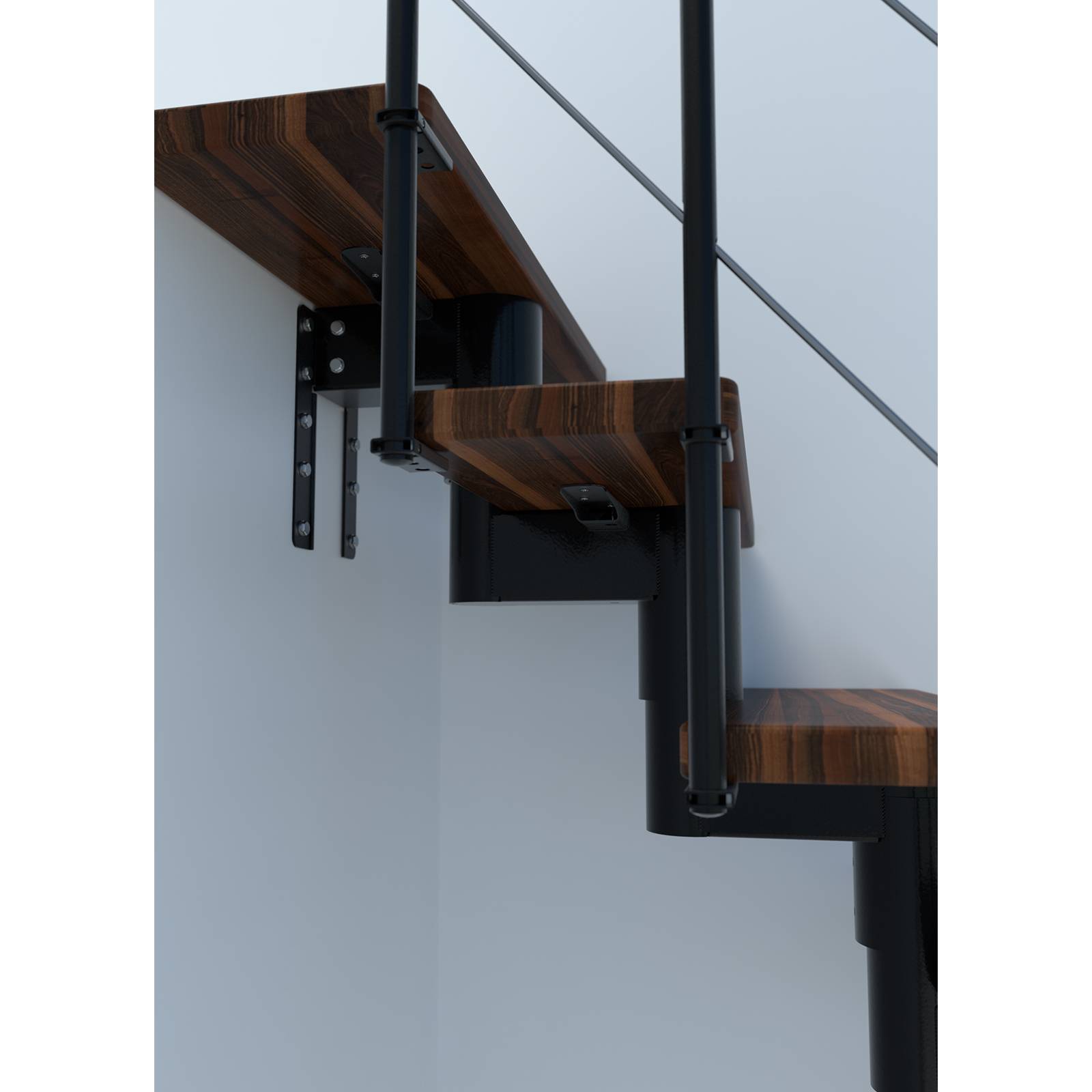 Minka Mittelholmtreppe Comfort Top 37 - 312cm Geschosshöhe Walnuss Schwarz