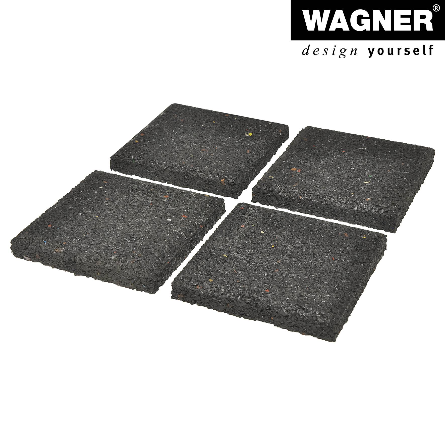 WAGNER Vibrationsdämpfer 4tlg. - 100 x 100 x 15 mm, schwarz, unter der Waschmaschine, Trockner, PAK geprüft - 15190004