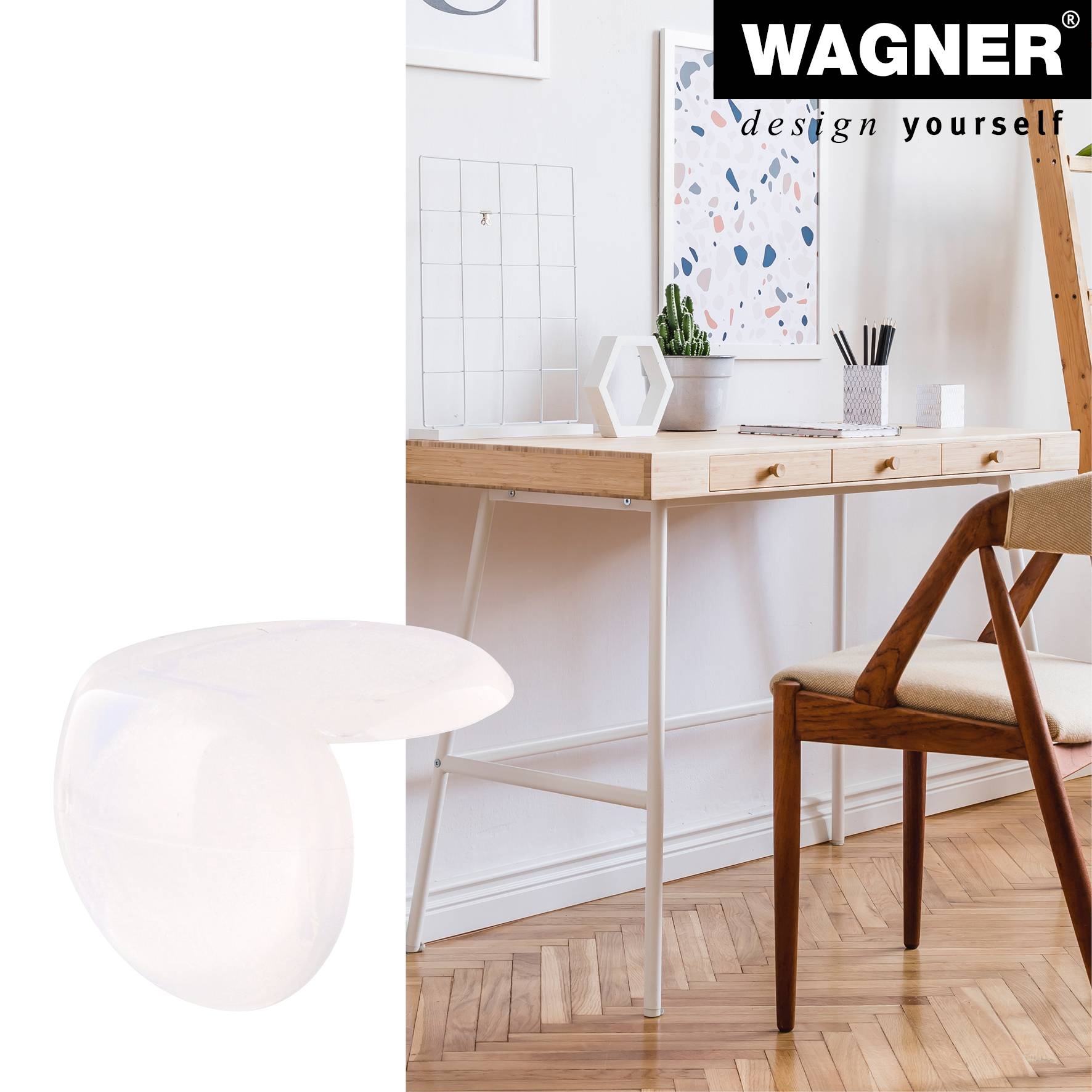 WAGNER Eckkantenschutz SAFE CORNER EXTRA 4tlg. Set - Ø 33 x 25 mm, Kantenschutz zum Aufkleben, transparent - 15213599