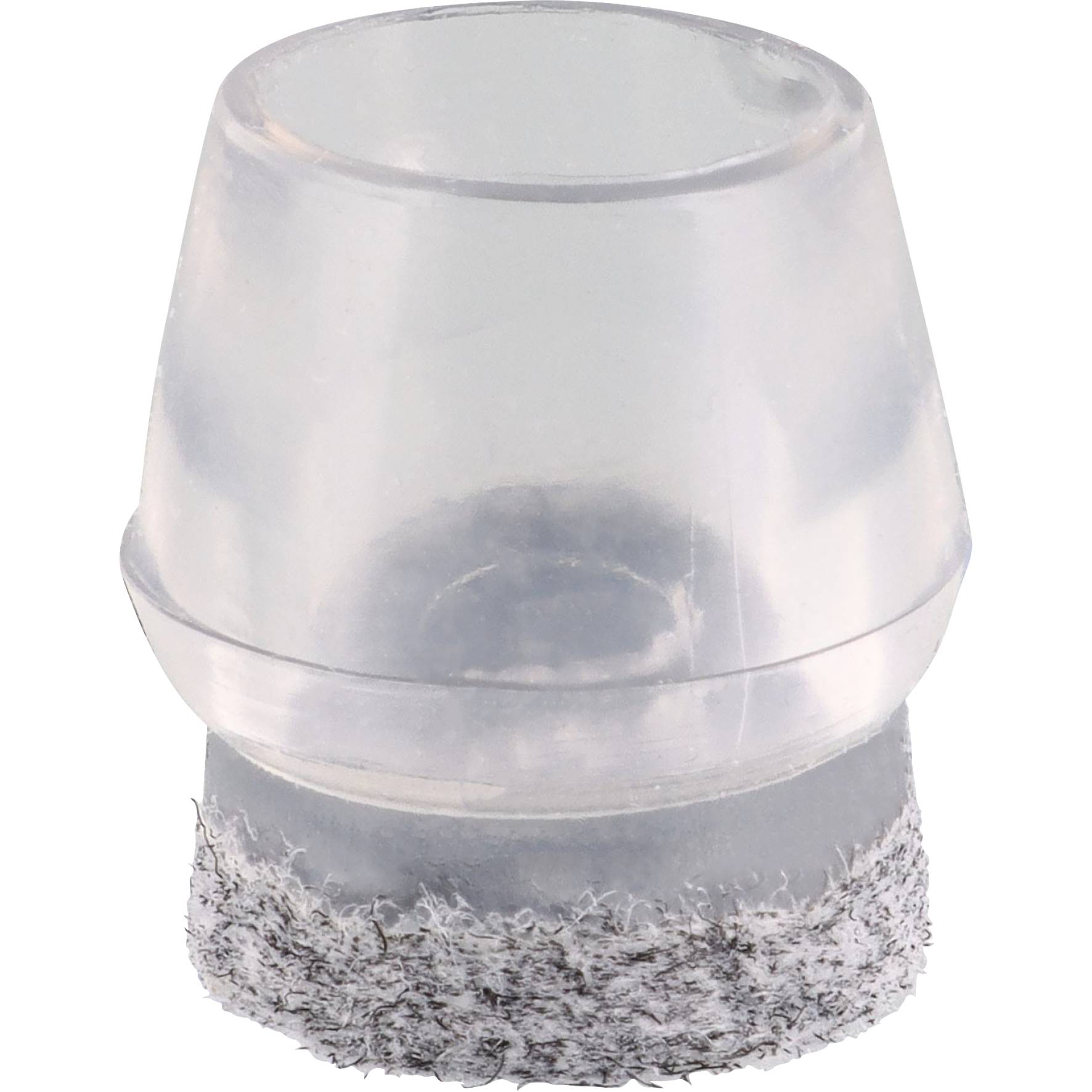 WAGNER Kappen für Stahlrohr rund 4tlg. - Ø 12-15/14-17 x 19 mm, Abrieb Filz 9 mm, Kunststoff transparent - 15055599