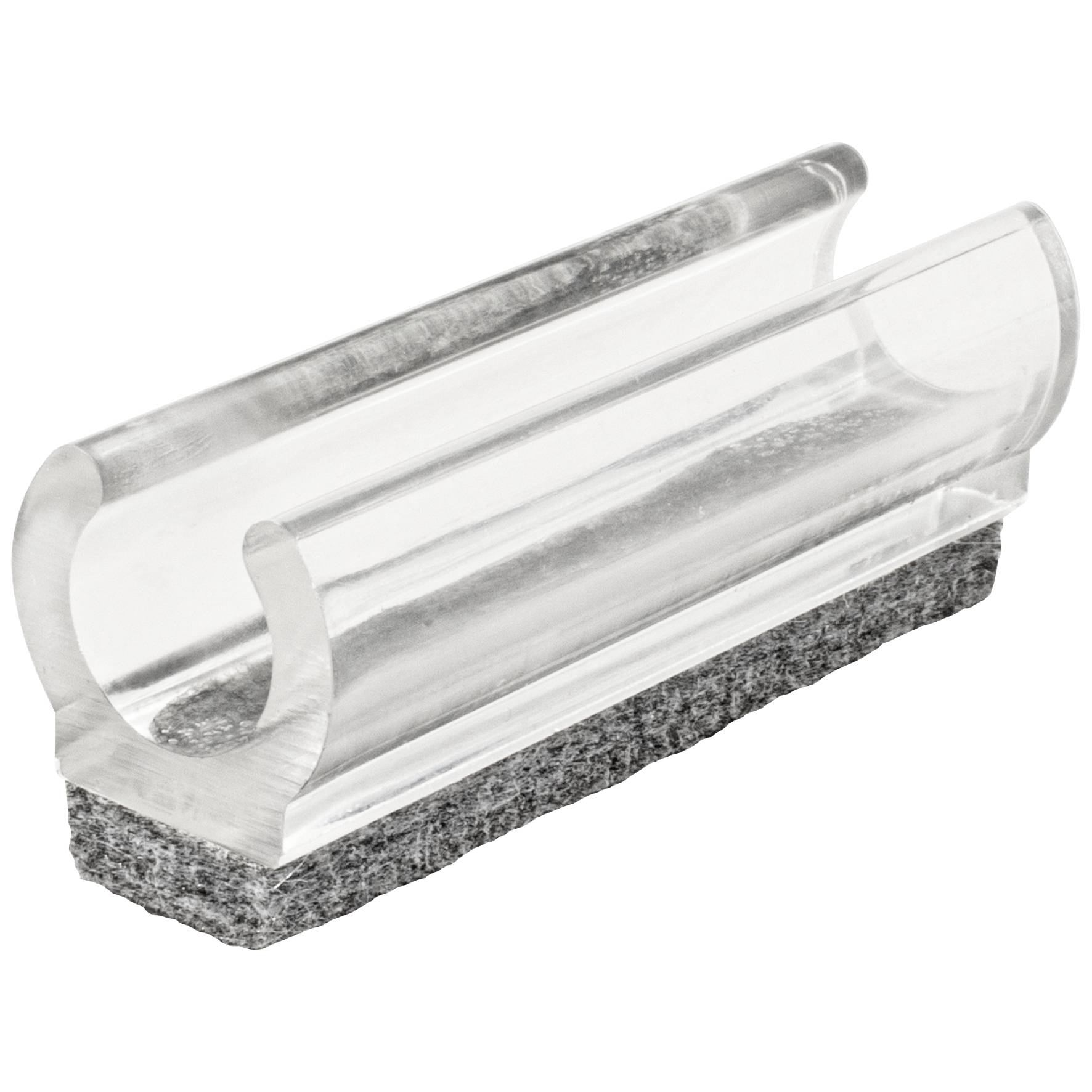 WAGNER Klemmschalengleiter für Rundrohr 4tlg. - 50 x 11/12 x 11/19 mm, Filz 8 mm, Kunststoff transparent - 15069099