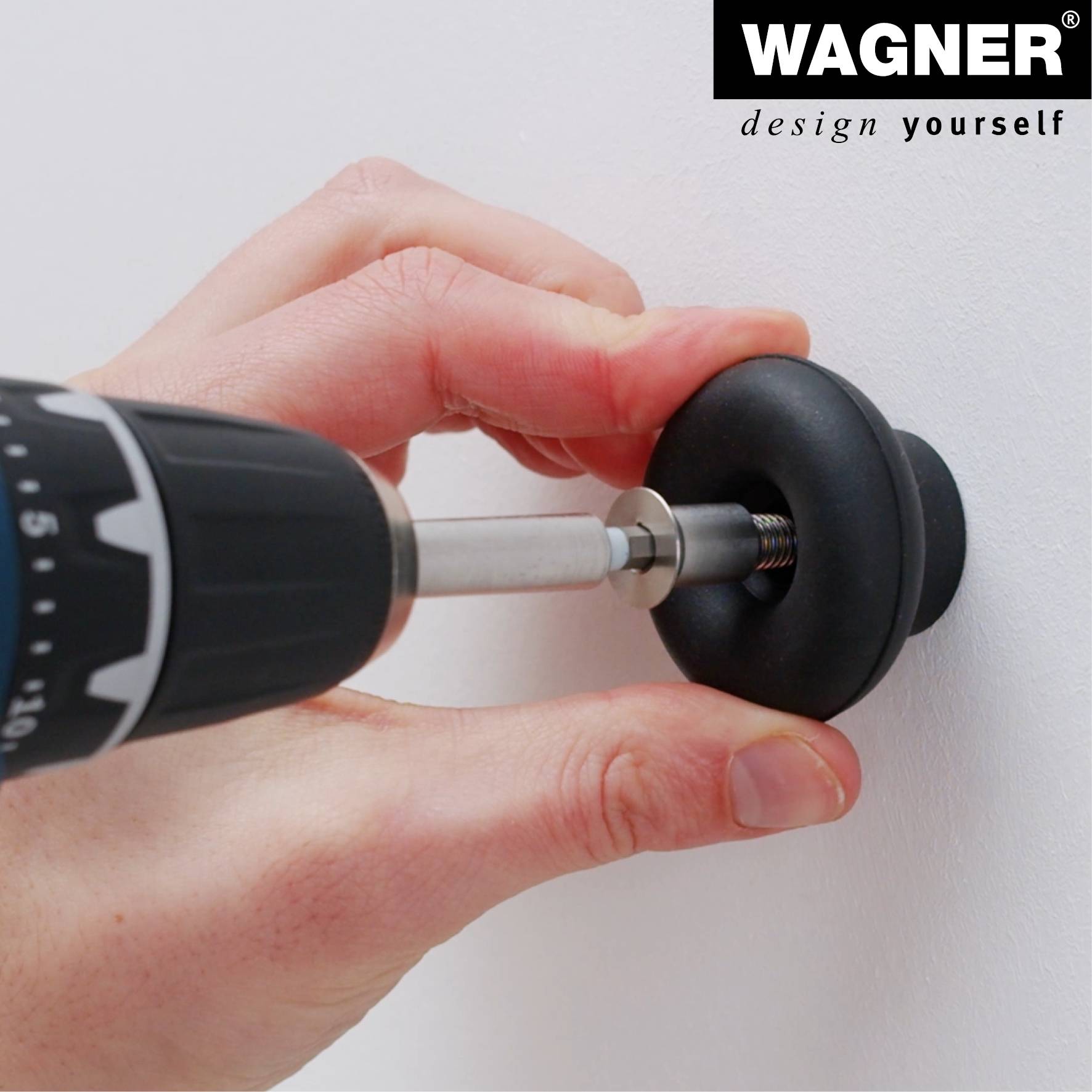 WAGNER hooks4home Wandhaken DOT - Ø 50 x 30 mm, Stahl & Kunststoff, schwarz - 17020221