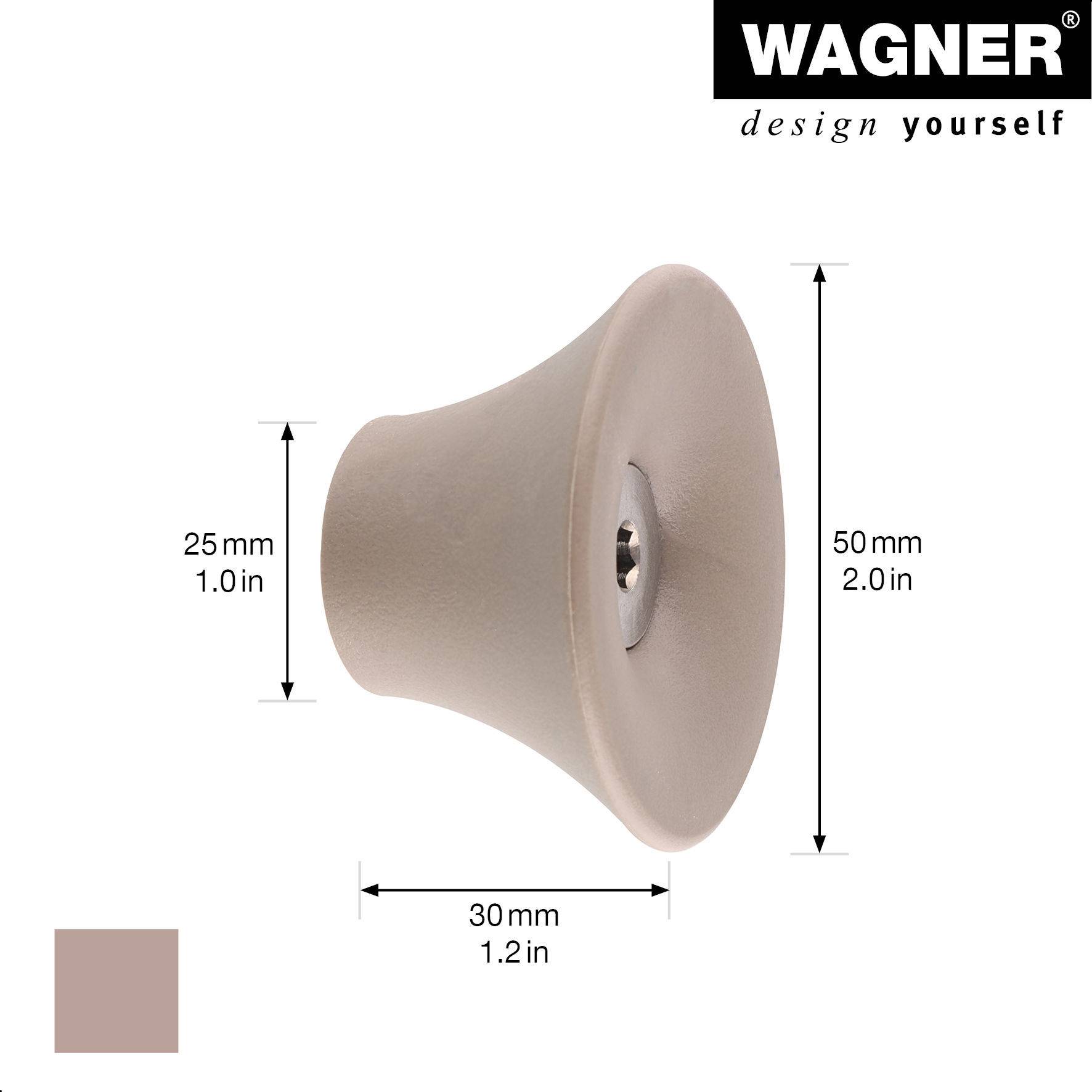 WAGNER hooks4home Wandhaken TULIP - Ø 50 x 30 mm, Stahl & Kunststoff, taupe - 17032221