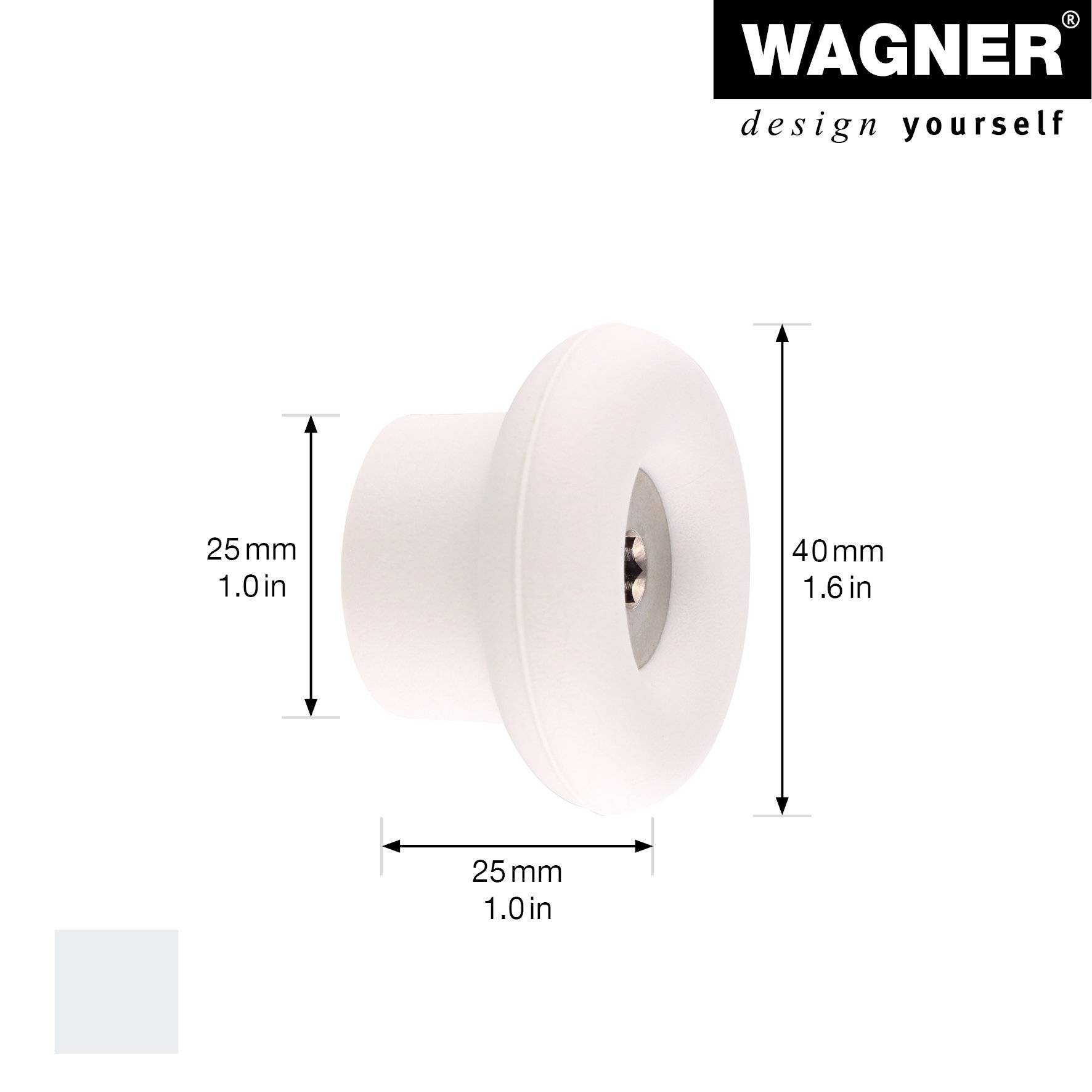 WAGNER hooks4home Wandhaken DOT - Ø 40 x 25 mm, Stahl & Kunststoff, hellgrau - 17021321