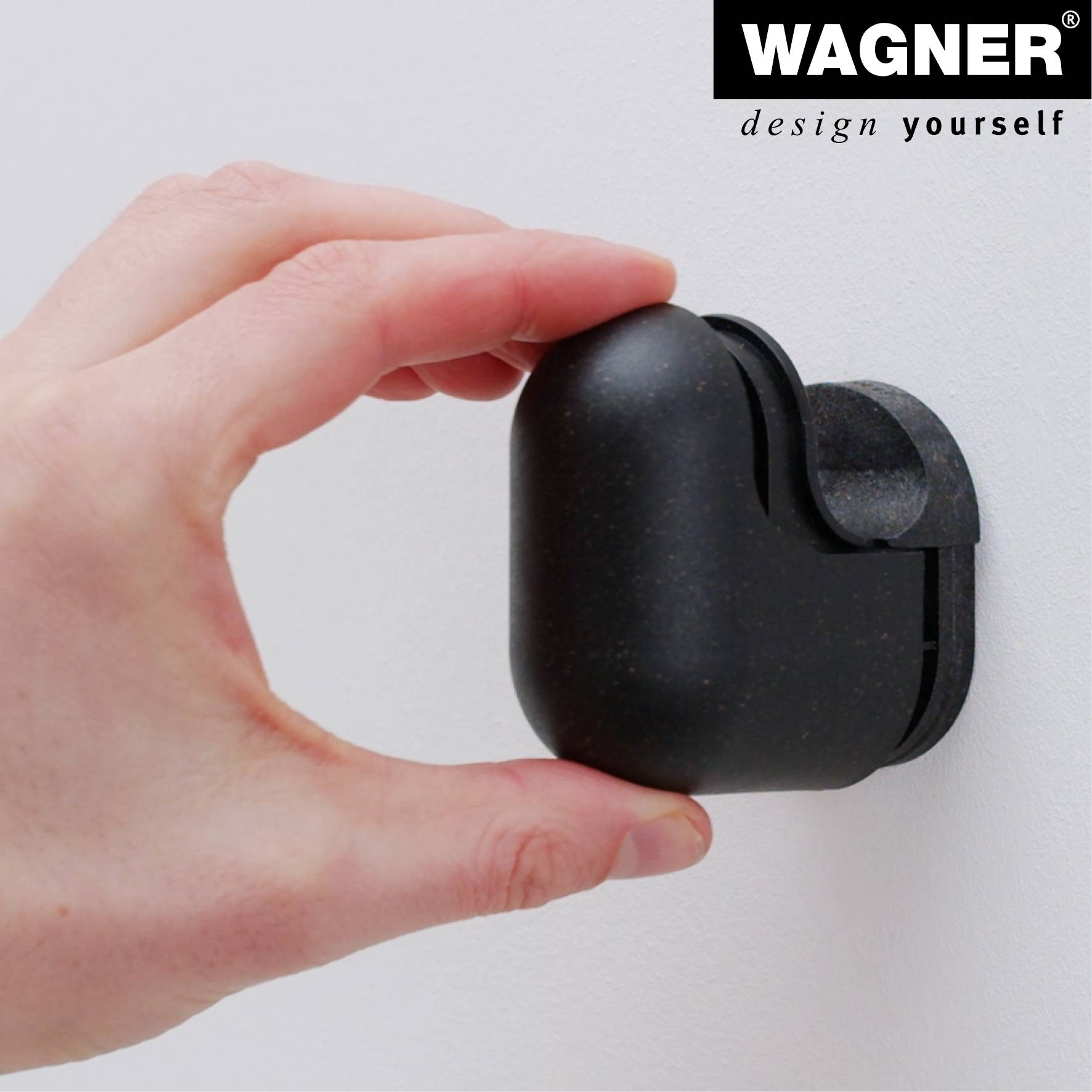 WAGNER hooks4home Wandhaken PILL - 75 x 55 x 45 mm, Bio Kunststoff hellgrau, DE Ware - 17041421