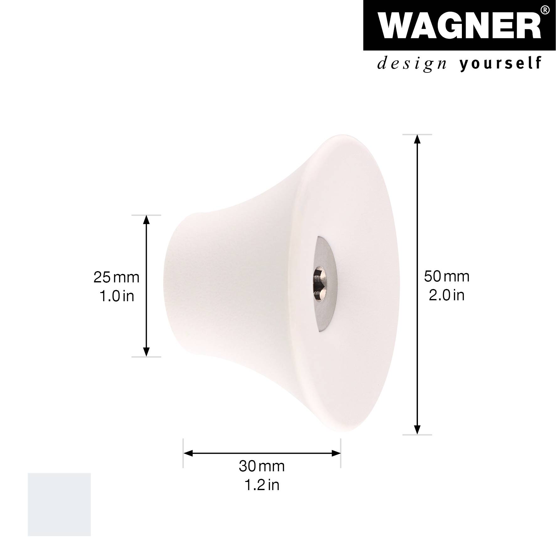 WAGNER hooks4home Wandhaken TULIP - Ø 50 x 30 mm, Stahl & Kunststoff, hellgrau - 17031421