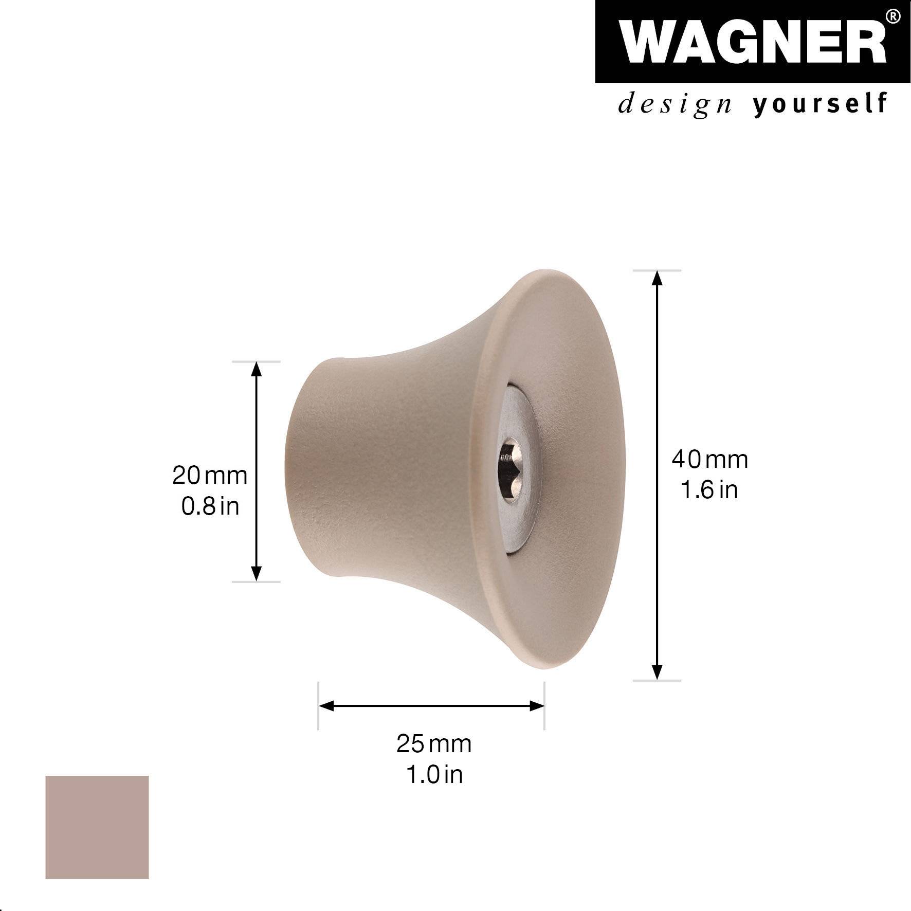 WAGNER hooks4home Wandhaken TULIP - Ø 40 x 25 mm, Stahl & Kunststoff, taupe - 17032121