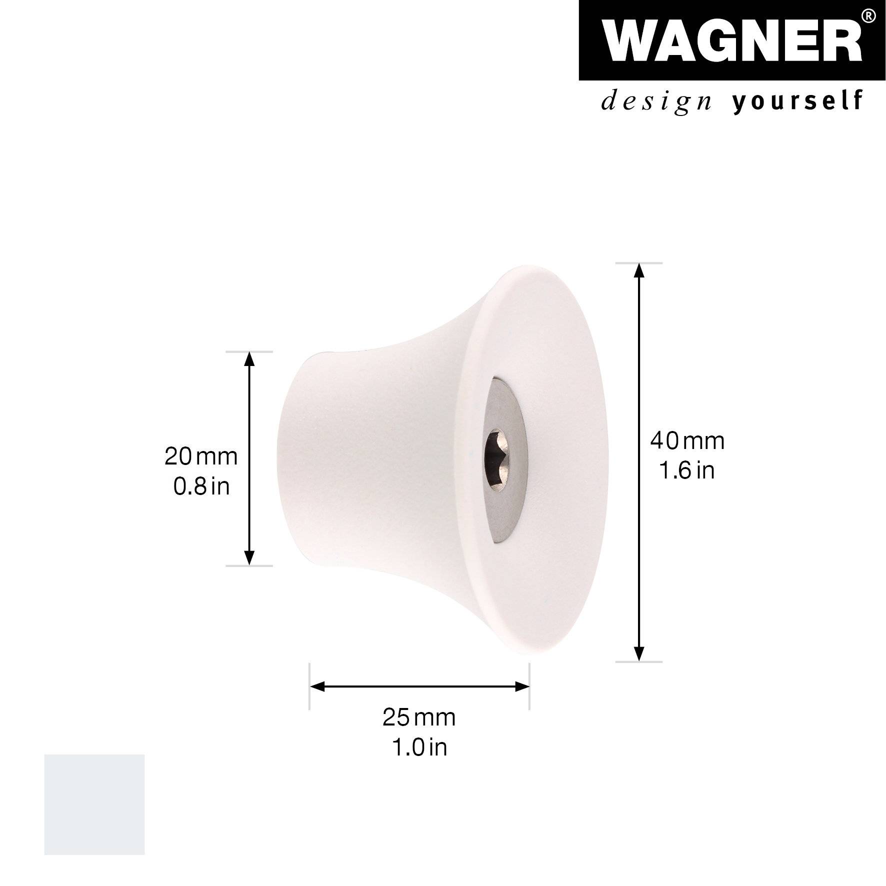 WAGNER hooks4home Wandhaken TULIP - Ø 40 x 25 mm, Stahl & Kunststoff, hellgrau - 17031321