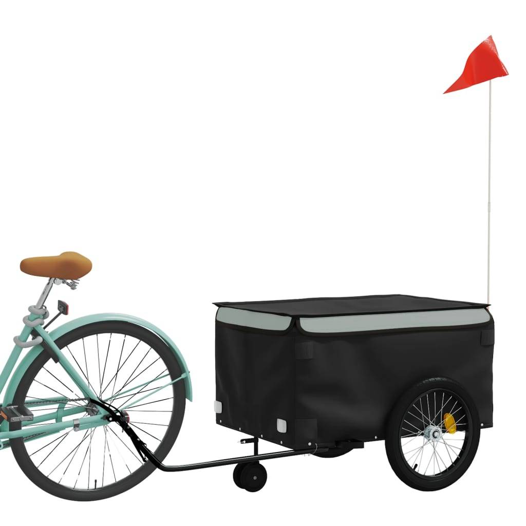 vidaXL Fahrradanhänger Schwarz und Grau 45 kg Eisen